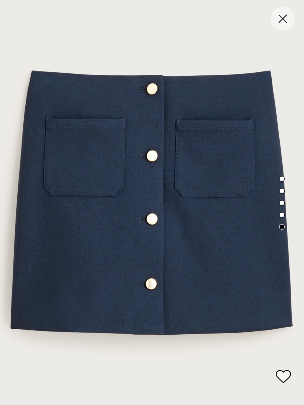 J. Crew Fairfax Mini Button-Front Skirt in Four Season Stretch Navy Blue Size 10